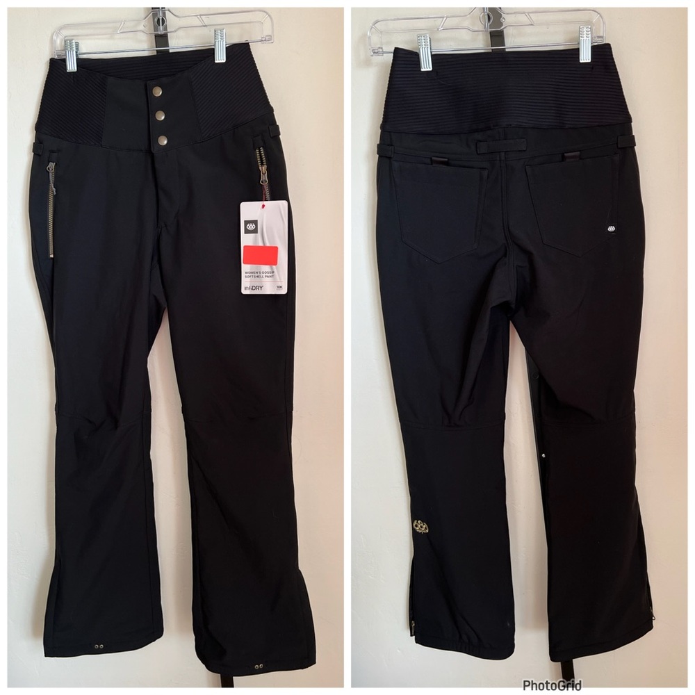 686 Women’s Gossip Softshell Pants Black Infidry XS NEW Tags snowboarding winter